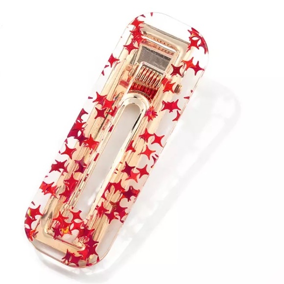 🔴5/$15🔴CLEARANCE Red Simple Hair Clip NEW - Picture 7 of 7